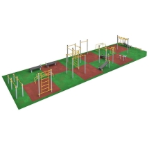 Площадка для воркаута. Уровень - город. 198 кв.м., 9х22 м W-1.9.2 Площадка для воркаута. Уровень - город. 198 кв.м., 9х22 м W-1.9.2