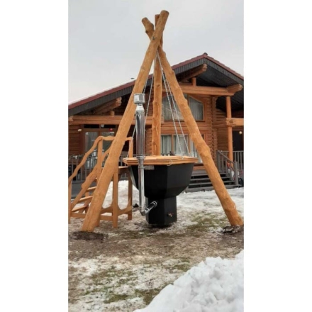 Сибирский банный чан &quot;Елисей Силович&quot; на бревнах + печь 1650 мм, фото 1