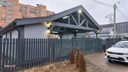 Навес для автомобилей с хозблоком РИЧМОНД Несущий каркас, фото 10