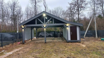 Навес для автомобилей с хозблоком РИЧМОНД Несущий каркас, фото 8