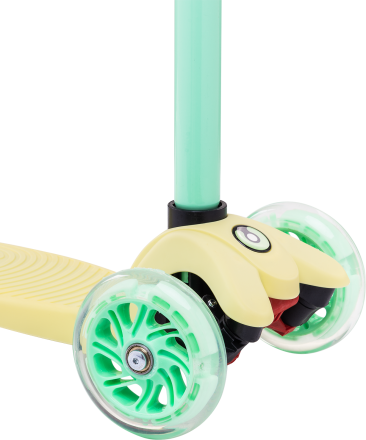 Самокат 3-колесный Snappy 3D, 120/80 мм, желтый/мятный, фото 4