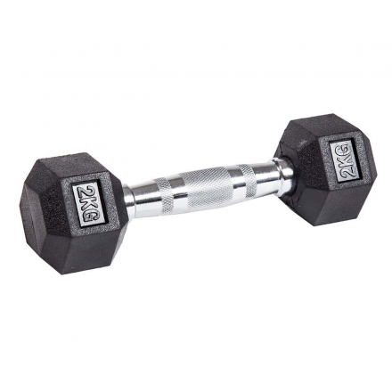 Гантель гексагональная обрезиненная ZSO,  2 кг, фото 1