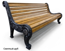 Скамейка чугунная Город, Сосна 2,0 м Скамейка чугунная Город, Сосна 2,0 м