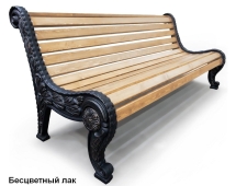 Скамейка чугунная Город, Сосна 2,0 м Скамейка чугунная Город, Сосна 2,0 м