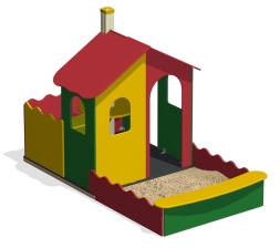 Домик-беседка Комбо ПС-59.2 с песочницей для детской площадки, фото 2