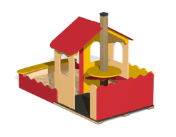 Домик-беседка Комбо ПС-59.2 с песочницей для детской площадки, фото 1