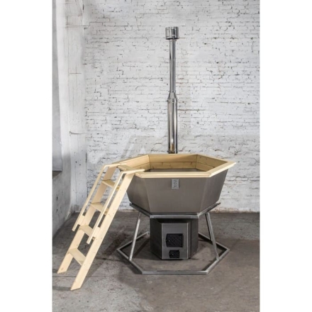 Сибирский банный чан &quot;Елисей Силович&quot; на подставке + печь 1650 мм опора - нерж. сталь, фото 1