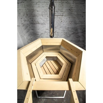 Сибирский банный чан &quot;Елисей Силович&quot; на подставке + печь 1650 мм опора - нерж. сталь, фото 7