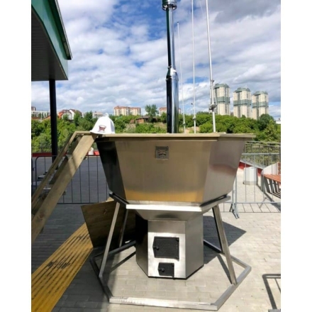 Сибирский банный чан &quot;Елисей Силович&quot; на подставке + печь 1650 мм опора - нерж. сталь, фото 4