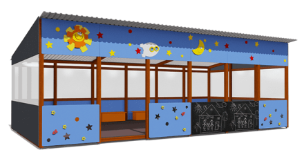 Теневой навес серия Космос ВСТ 1516/1 40 м2 для улицы, фото 1