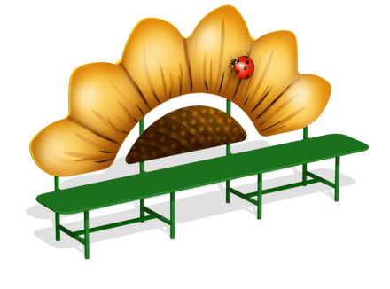 Лавочка Подсолнух МФ-05.13Х для детской площадки, фото 1