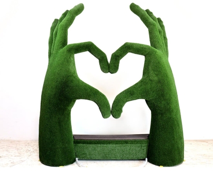 Топиари композиция ладони-сердце-лавочка - газон Eco, фото 1