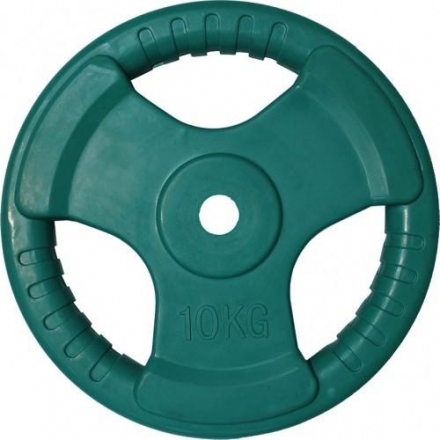 Диск обрезиненный ZSO цветной &quot;3 HANDLE&quot; D-26, 10 кг, фото 1