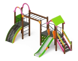 Детская игровая площадка Лукоморье ДИК 2.25.09-01.С H=1200, металлический скат, фото 4