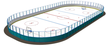 Хоккейная площадка 56х26 м стеклопластик 5 мм без ограждения , фото 1