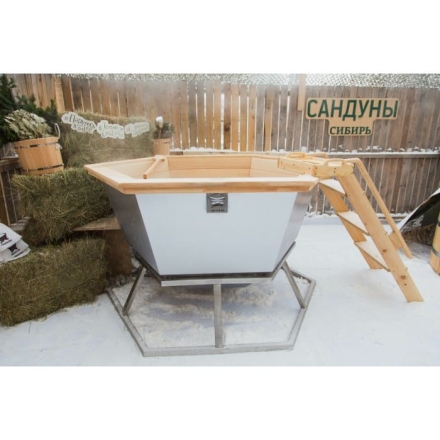 Сибирский банный чан &quot;Елисей Силович&quot; на подставке 1650 мм опора - нерж. сталь, фото 4