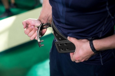 Пояс Пауэрлифтинг жим лежа с карабином 60мм, двухслойнный, фото 7