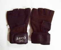 Перчатки тяжел/замша+mesh черно-корич р.L CF-012