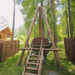Сибирский банный чан &quot;Илья Муромец&quot; на бревнах + печь (нерж. сталь) 2250 мм, фото 1
