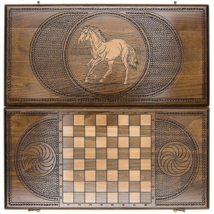 Нарды резные &quot;Лошадь&quot; 60, Zakaryan, фото 1