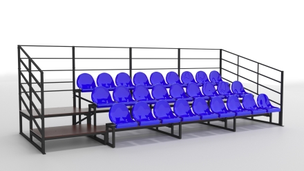 Трибуна сборно-разборная ОЛИМП СИТИ 3-х рядная на 27 мест (без навеса), фото 2