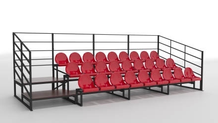 Трибуна сборно-разборная ОЛИМП СИТИ 3-х рядная на 27 мест (без навеса), фото 1