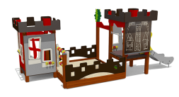 Песочный дворик Крепость ВСТ 5133 с горкой для детской площадки, фото 1 Песочный дворик Крепость ВСТ 5133 с горкой для детской площадки, фото 1