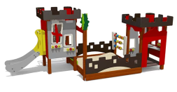 Песочный дворик Крепость ВСТ 5133 с горкой для детской площадки, фото 2 Песочный дворик Крепость ВСТ 5133 с горкой для детской площадки, фото 2