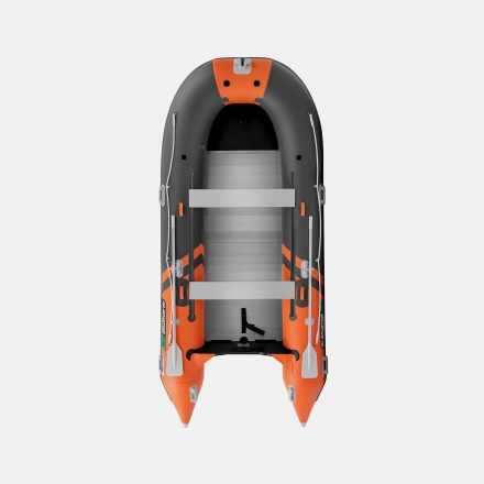 Gladiator C 420 AL ACTIVE Оранжево-темносерый моторная лодка ПВХ Алюминиевый пайол, фото 4