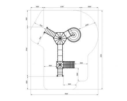 Детская игровая площадка Карандаши ДИК 2.26.05-01.С Н=2000 (Винтовой скат), фото 6