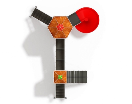 Детская игровая площадка Карандаши ДИК 2.26.05-01.С Н=2000 (Винтовой скат), фото 5