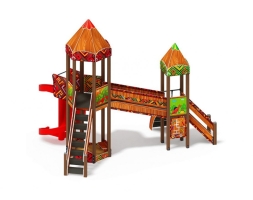 Детская игровая площадка Карандаши ДИК 2.26.05-01.С Н=2000 (Винтовой скат), фото 4
