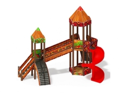 Детская игровая площадка Карандаши ДИК 2.26.05-01.С Н=2000 (Винтовой скат), фото 1