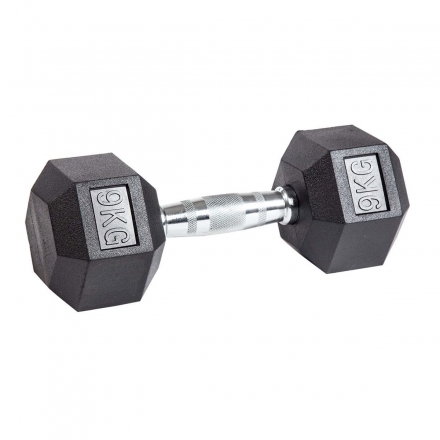 Гантель гексагональная обрезиненная ZSO,  9 кг, фото 1