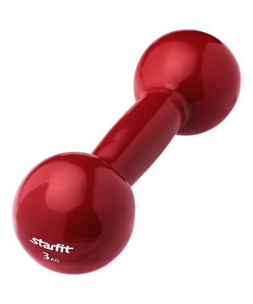 Гантель виниловая DB-102 3 кг, темно-красная, фото 1