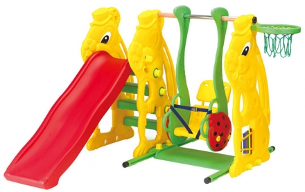 Горка Ching-Ching SL-08 Заяц+ баскетбольное кольцо + качели, фото 1