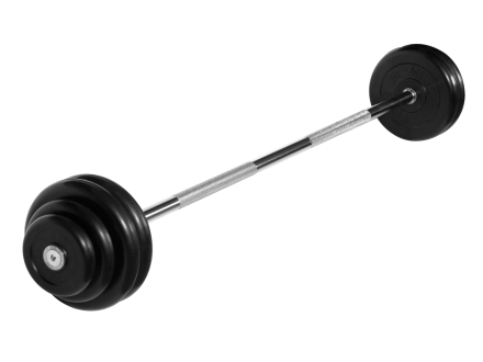 Штанга неразборная &quot;Barbell&quot; с чёрными дисками d 25 мм, 32,5 кг, фото 1