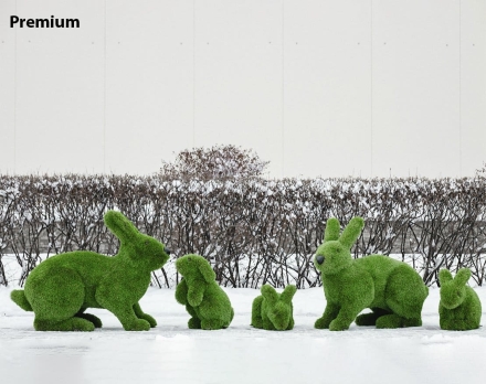 Топиари композиция Зайцы, 5 шт - газон Eco, фото 3