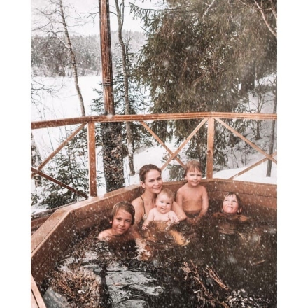 Сибирский банный чан &quot;Илья Муромец&quot; на подставке + печь 2250 мм опора - черный металл, фото 5