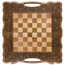 Шахматы + нарды резные &quot;Вардени&quot; 60 с ручкой, Haleyan