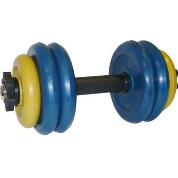 Гантель разборная. Диски обрезиненные, цветные. 15 кг, фото 1