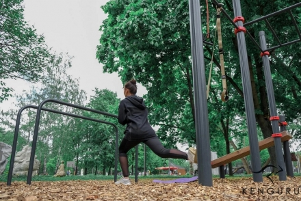 Комплекс со скалодромом, баскетбольным кольцом и скамьей для пресса для взрослых и детей, фото 7