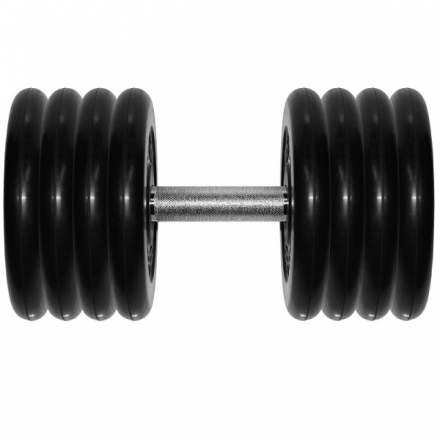 Гантель Профи с хромированной ручкой, черная, неразборная 41кг, фото 1