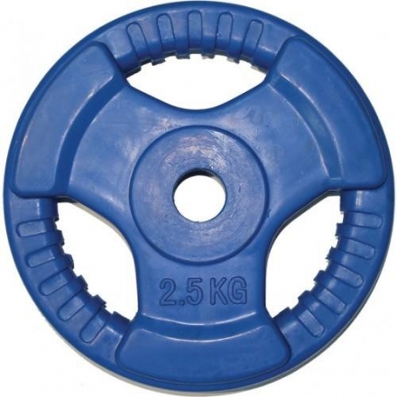 Диск обрезиненный ZSO цветной &quot;3 HANDLE&quot; D-26, 2,5 кг, фото 1