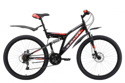 Велосипед Black One Descender FS 26 D Alloy чёрный/красный/белый 16&quot;, фото 1