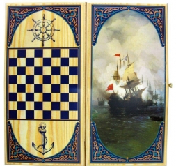 Нарды + Шашки Тульские "Парусник" большие, фото 1