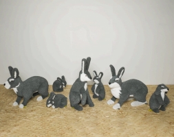 Топиари композиция Зайцы серые, кружок - газон Eco, фото 1