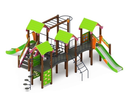 Детская игровая площадка Лукоморье ДИК 2.25.08-01.С H=1200, металлический скат, фото 4