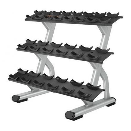 Стойка для хромированных гантелей в 3 ряда на 10 пар PRECOR DBR813, фото 1