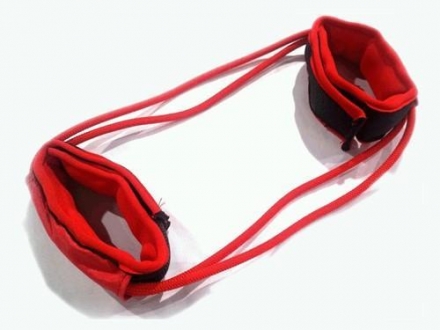 Эспандер для ног двойной INDIGO ( 2 рез.жгута в оплетке, манжеты неопрен), фото 1